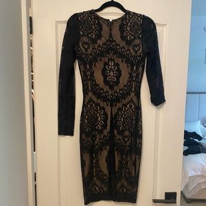 Bebe black and nude lace dress